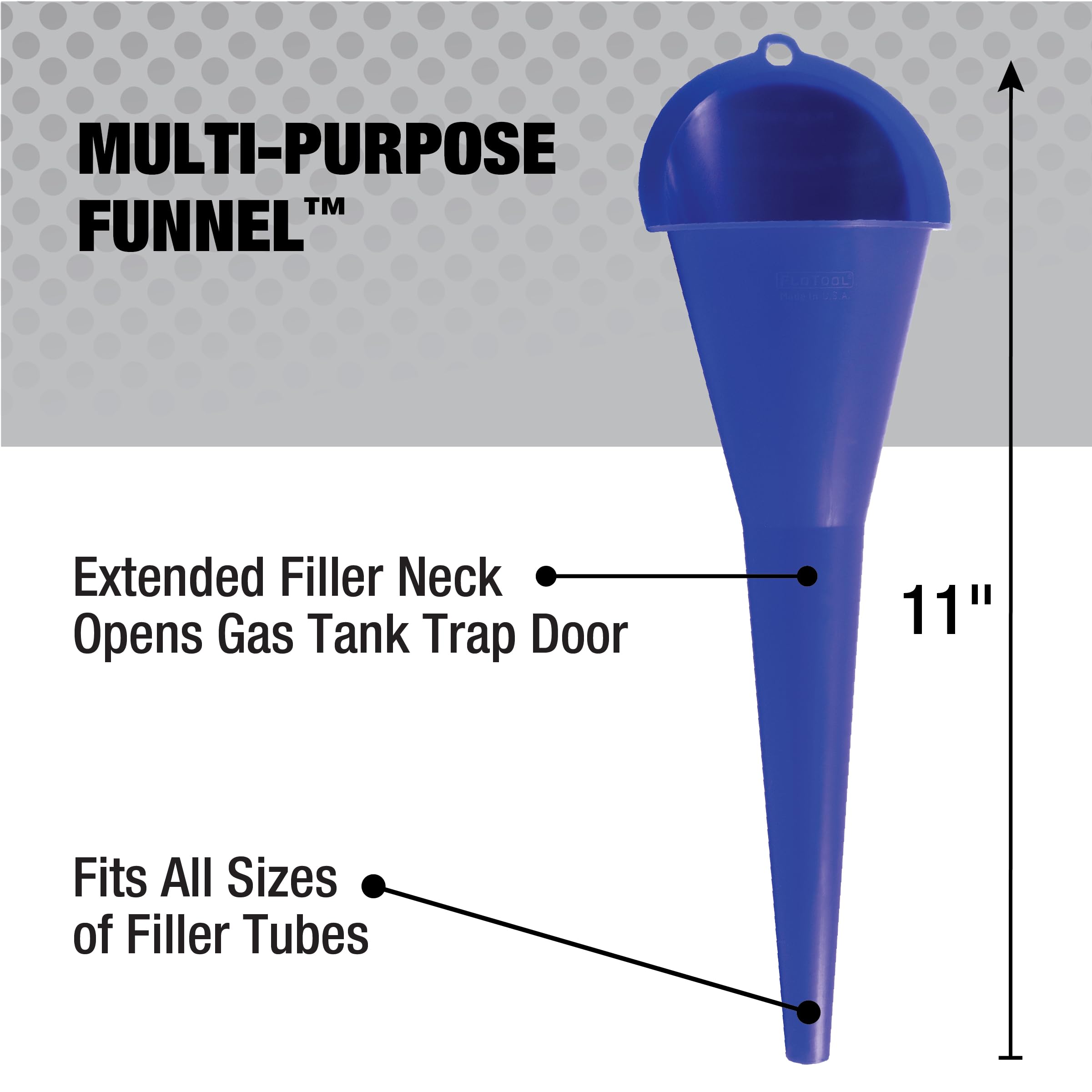 FloTool 10712MX4 Super Quad Funnel 4-Pack - Heavy Duty Oil Funnel Set for Automotive, Motorcycle & DIY Projects - Perfect for Engine Oil, Lubricants, Coolants & Fluids Transfer