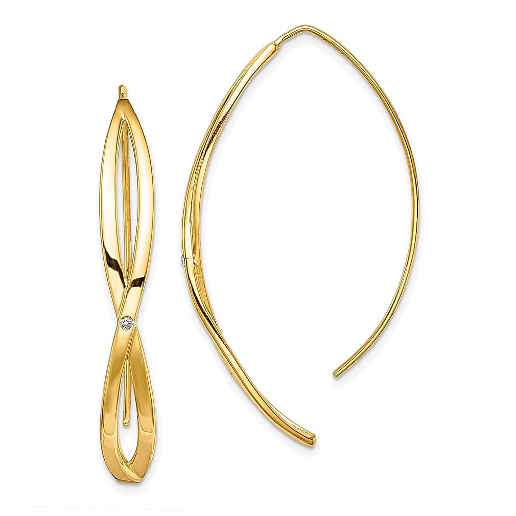 925 Sterling Silver Gold Plated Cubic Zirconia Twisted Tassel Threader Drop Earrings for Women | Elegant Dangle Fine Jewelry Gift for Her | Perfect for Weddings, Parties & Special Occasions