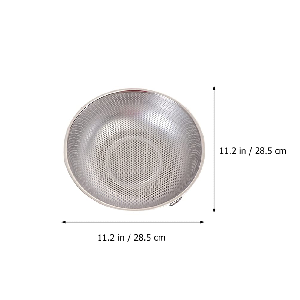 Stainless Steel Rice Washing Basket with Drain Holes - Multi-Purpose Kitchen Colander for Washing Vegetables, Fruits, Rice & Draining Pasta - Perfect for Cooking, Meal Prep & Healthy Eating