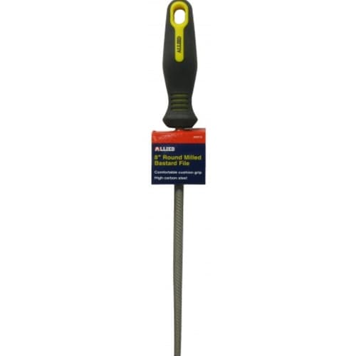 Allied 63213 8-Inch Round Milled Bastard File - High Carbon Steel Hand File for Metalworking, Woodworking & DIY Projects
