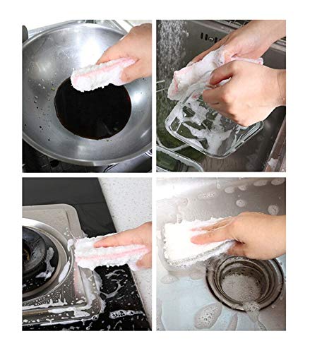 **JEBBIAS Natural Bamboo Sponges for Kitchen - Eco-Friendly, Reusable & Absorbent Dish Sponges (8-Pack, Beige) - Perfect for Washing Dishes, Cleaning Countertops & Bathroom Surfaces**
