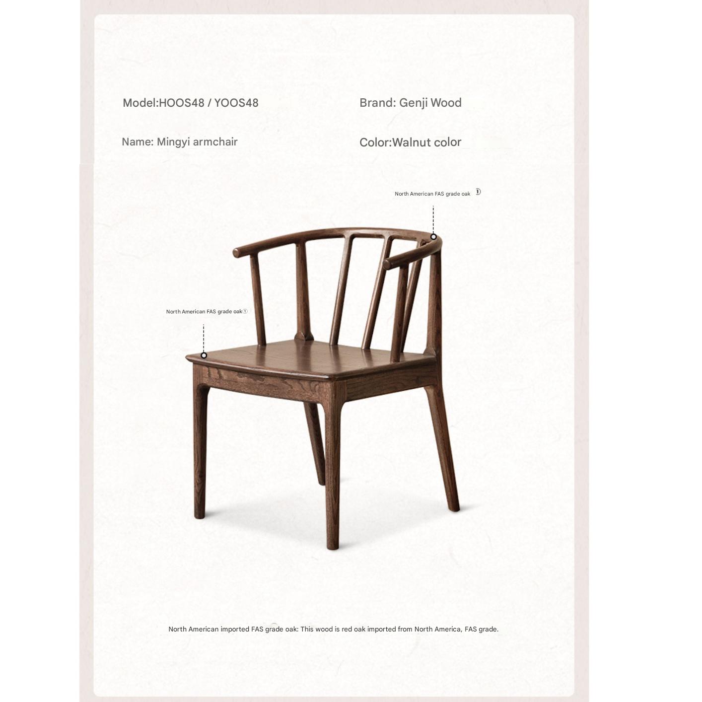 Solid Oak Wood Round Dining Chair - Rustic Farmhouse Style for Kitchen, Dining Room & Patio