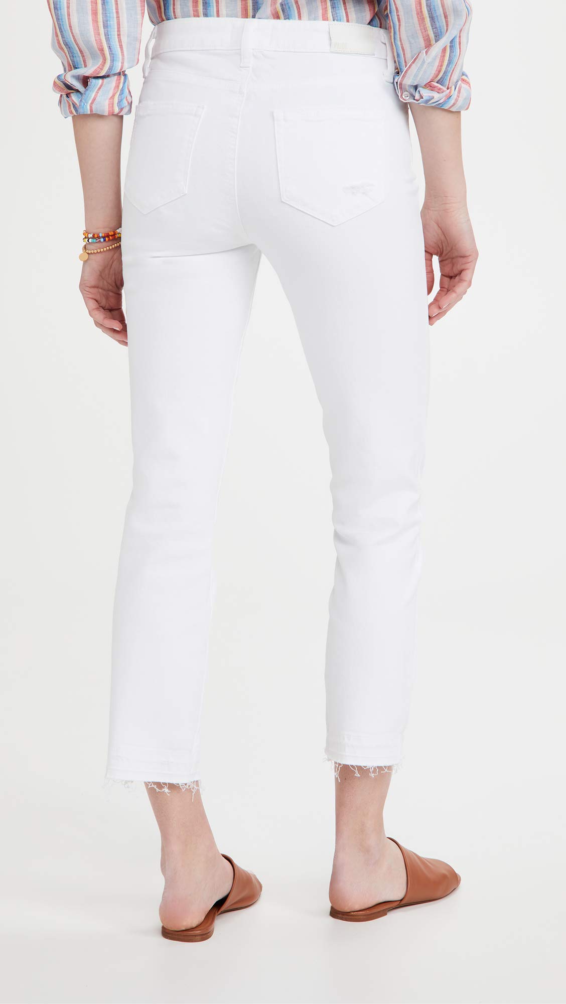 PAIGE Women's Cindy Crop Jeans - High Waist Distressed Denim Skinny Jeans for Women | Trendy Casual & Night Out Outfits