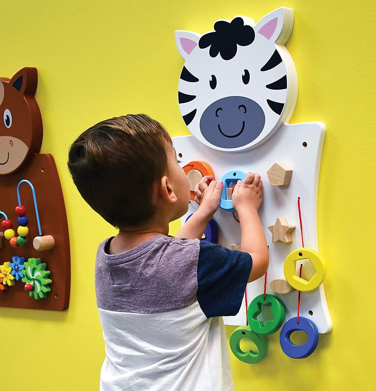 Viga Toys Wall Game - Zebra, 50681 - Fun Educational Activity for Kids' Rooms, Playrooms & Preschool Classrooms