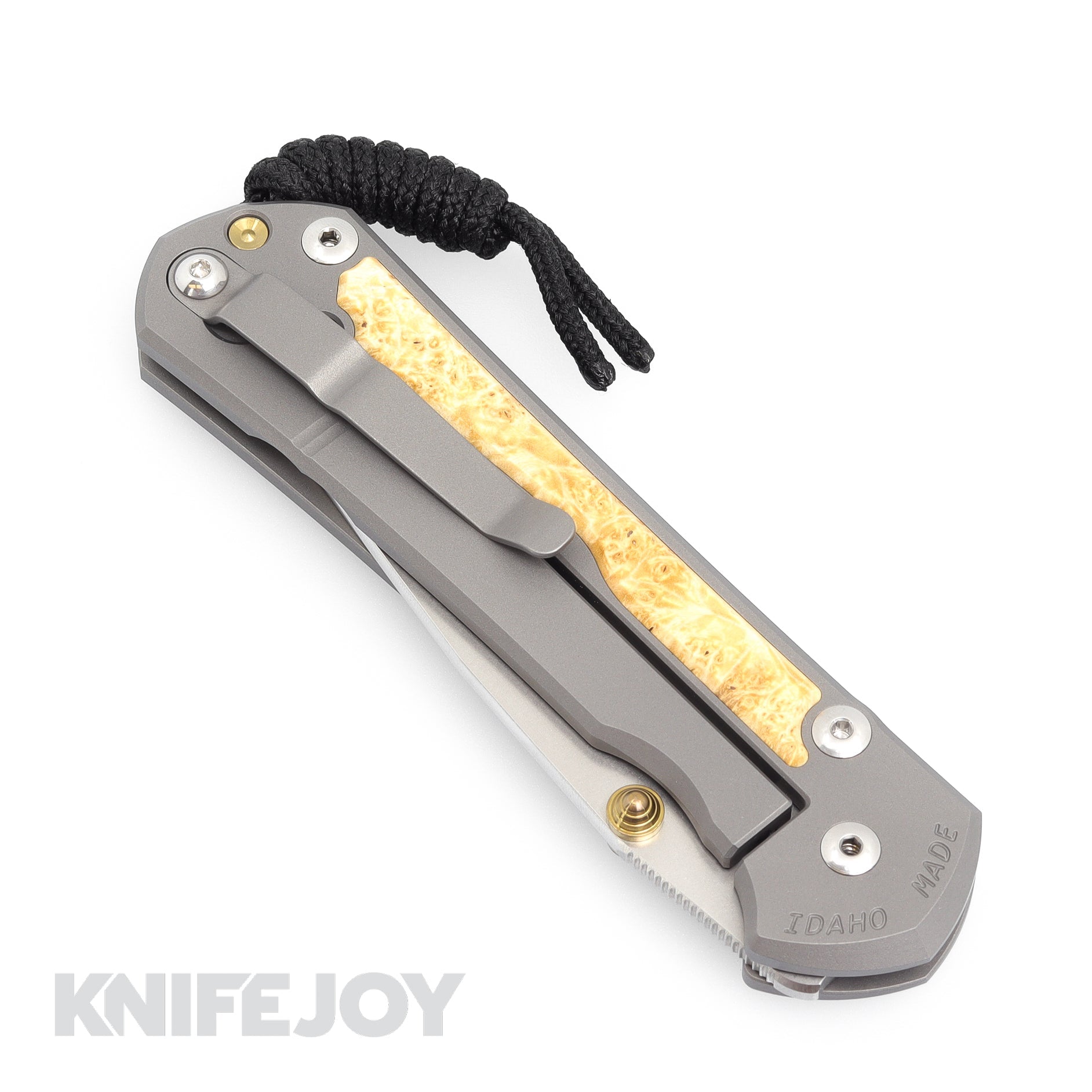 Chris Reeve Knives Large Sebenza 31 Folding Pocket Knife - MagnaCut Drop Point Blade, Double Gold Lugs, Box Elder Wood Inlays, Matte Handle - EDC, Outdoor, Camping, Hunting, Survival Gear