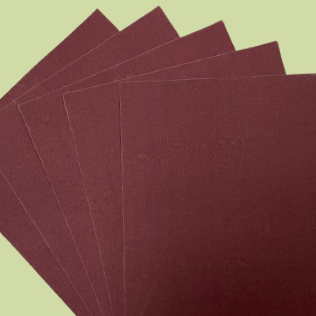 Aluminum Oxide Sanding Paper 220 Grit - 5 Sheets Pack for Wood & Metal Dry Sanding | Durable Abrasive Emery Paper for DIY Projects, Furniture Refinishing & Automotive Repair