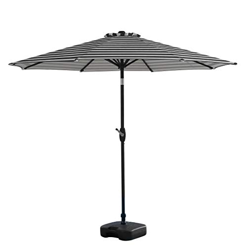 **9ft Outdoor Patio Umbrella with Heavy Duty Base - Sun Shade for Market Table, Garden, Poolside & Backyard Relaxation**