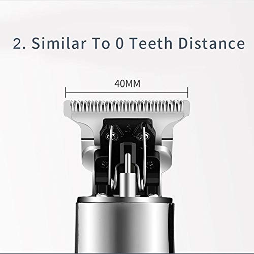 Professional Hair Clippers for Men & Kids - Rechargeable Ceramic Blade Hair Cutting Machine with Low Noise, Barber Beard Trimmer for Home & Salon Use (Silver) - Perfect for DIY Haircuts, Beard Grooming & Styling
