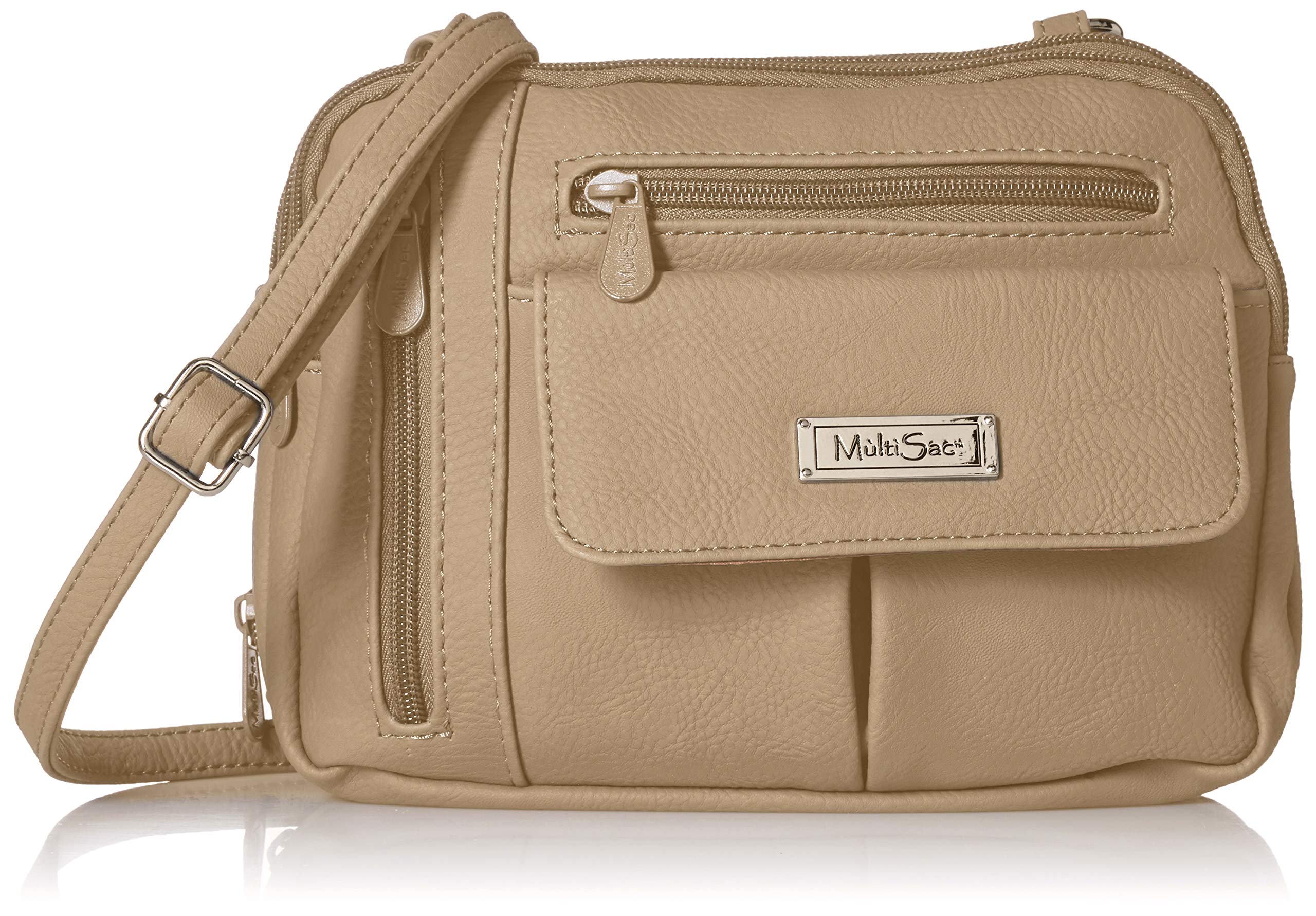 MultiSac Zippy Triple Compartment Crossbody Bag for Women - Waterproof Travel Purse with Adjustable Strap, Perfect for Daily Use, Shopping & Travel Accessories