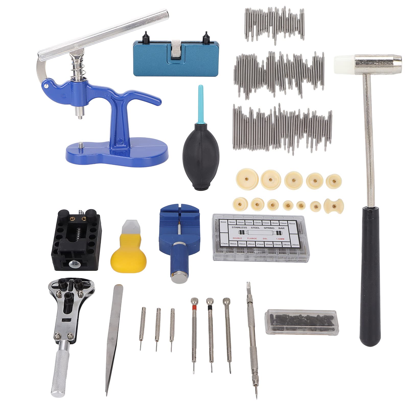 514Pcs Complete Watch Repair Kit with Case Opener, Battery Replacement Tools & Spring Tool - Professional Watch Band Link Pin Tool Set in Carrying Case | Perfect for Watchmakers, DIY Enthusiasts & Jewelry Repair
