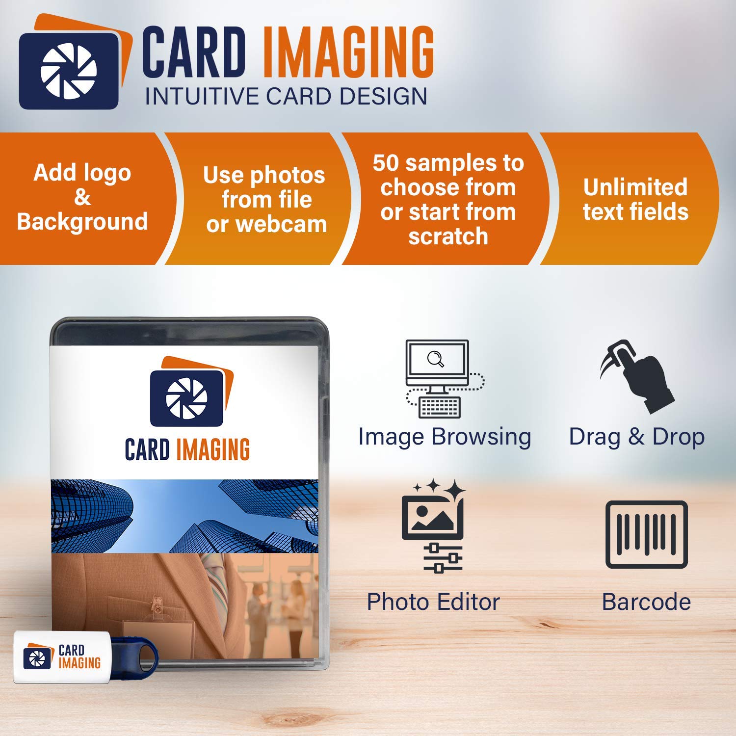 Magicard 300 Dual-Sided ID Card Printer with Supplies Bundle - Professional Badge Maker Machine (3300-0021) for Office Security, Employee ID Cards & Event Credentials