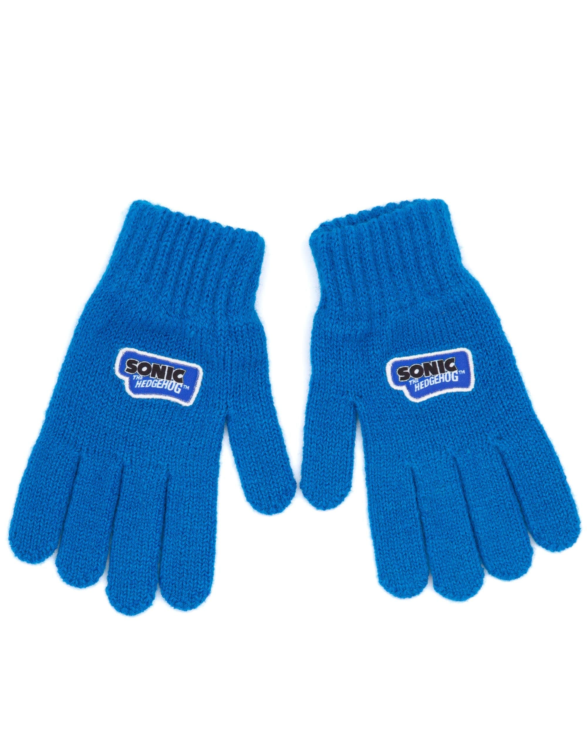 Sonic The Hedgehog Kids Winter Hat with 3D Ears & Gloves Set - Blue Knitted Beanie for Boys & Girls - Perfect for Cosplay, Halloween, and Cold Weather Outfits