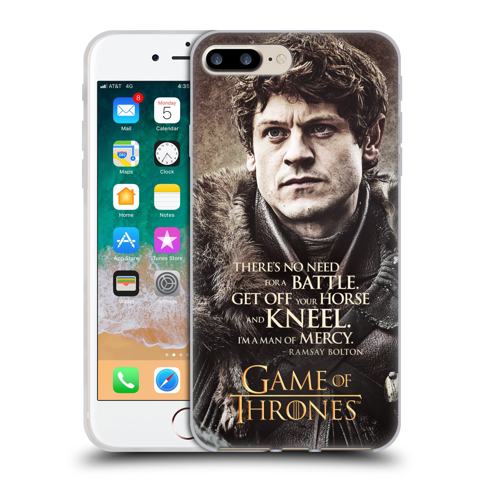 Official HBO Game of Thrones Ramsay Bolton Quotes Soft Gel Case for iPhone 7 Plus/iPhone 8 Plus - Premium Protection with Show-Inspired Design, Perfect for GoT Fans and Daily Use