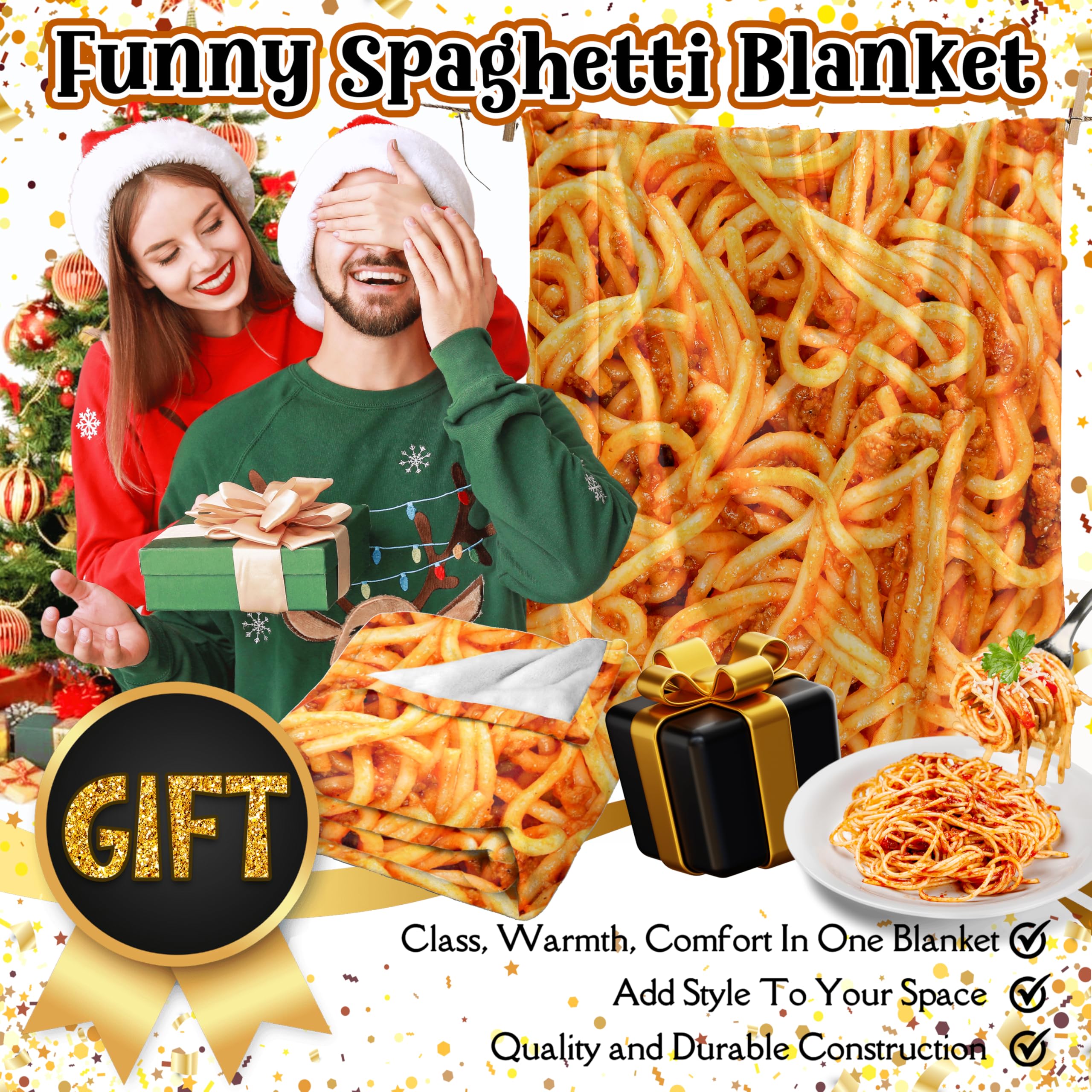 Tomato Spaghetti Pattern Throw Blanket - Ultra Soft & Cozy 40