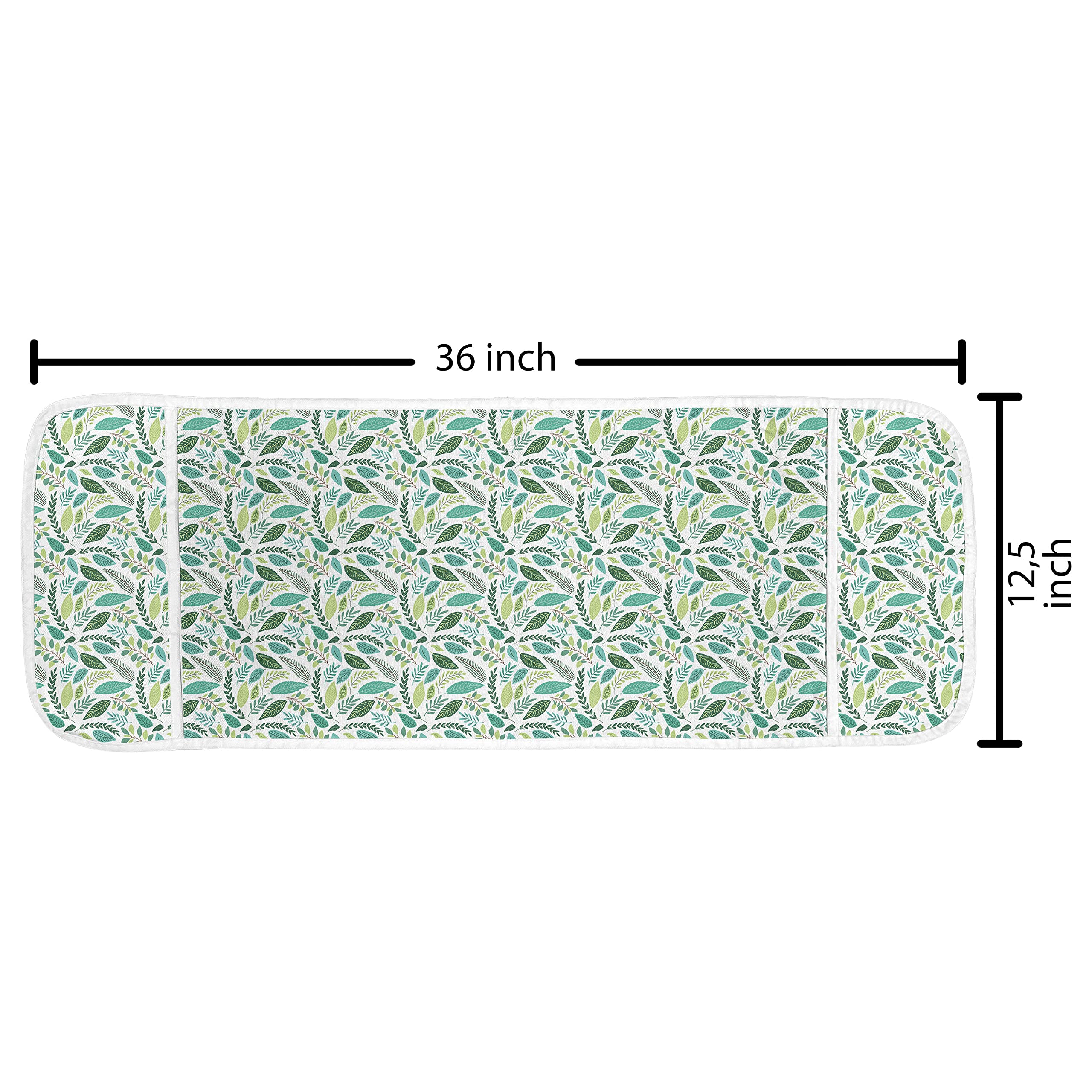Ambesonne Green Leaves Microwave Cover – Waterproof Kitchen Organizer with Pockets, 36