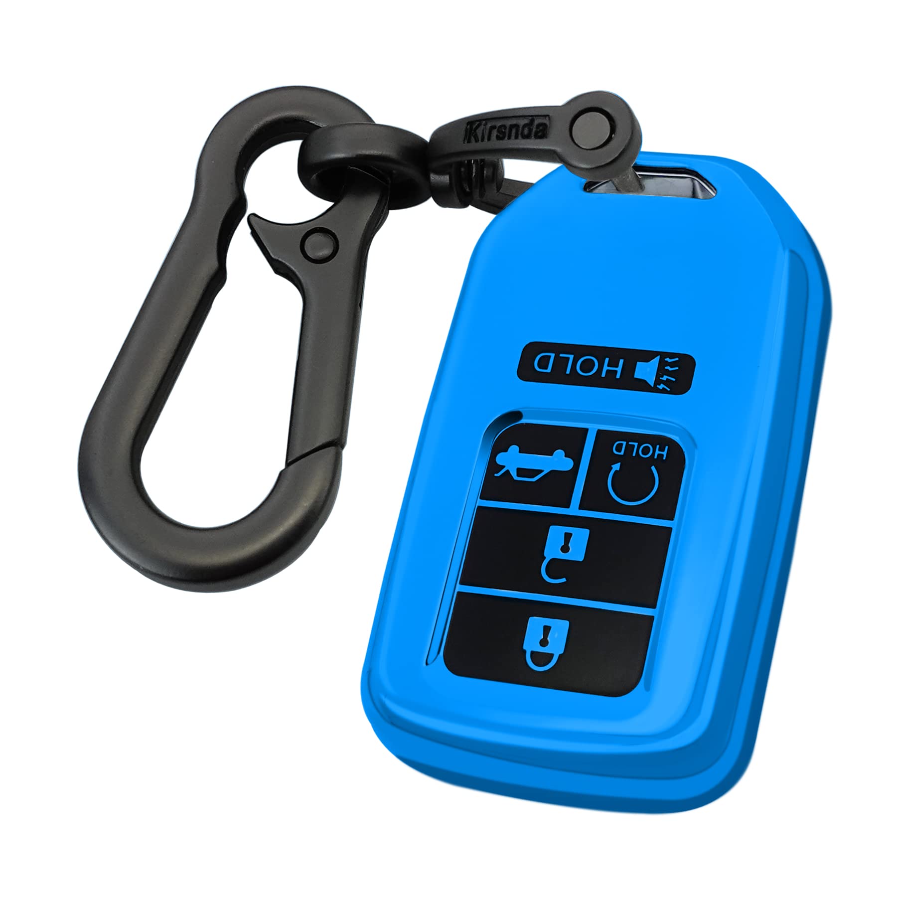 Premium Soft TPU Key Fob Cover Case with Keychain for Honda Civic Accord Pilot CR-V Insight EX EX-L Touring - 4-5 Buttons Smart Remote Key Protector (Blue) - Durable Protection & Stylish Accessory for Car Keys