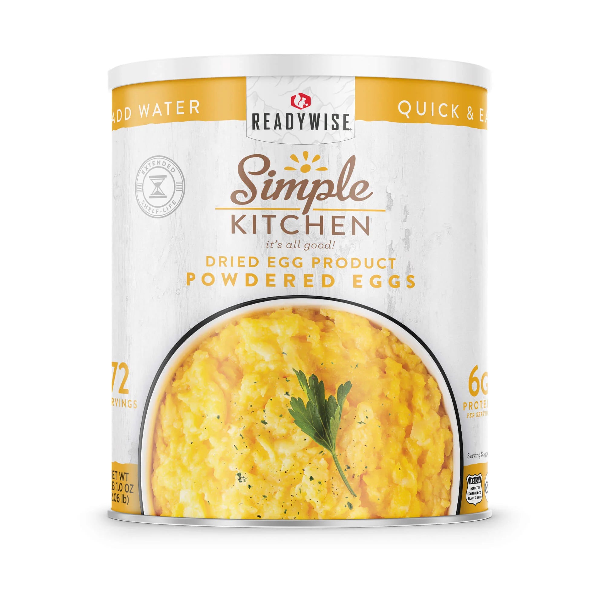 ReadyWise Simple Kitchen Powdered Eggs - 72 Servings in a Can | Emergency Food Storage, Camping & Survival Supplies | Long Shelf Life for Preppers & Outdoor Adventures