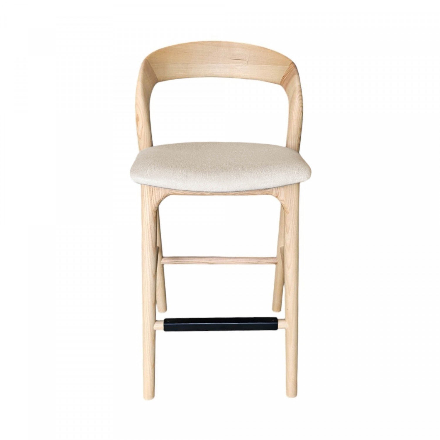 Brivonne Natural Wood Counter Stool - Adjustable Height Bar Stool for Kitchen Island, Breakfast Nook & Home Decor - Modern Farmhouse Dining Furniture