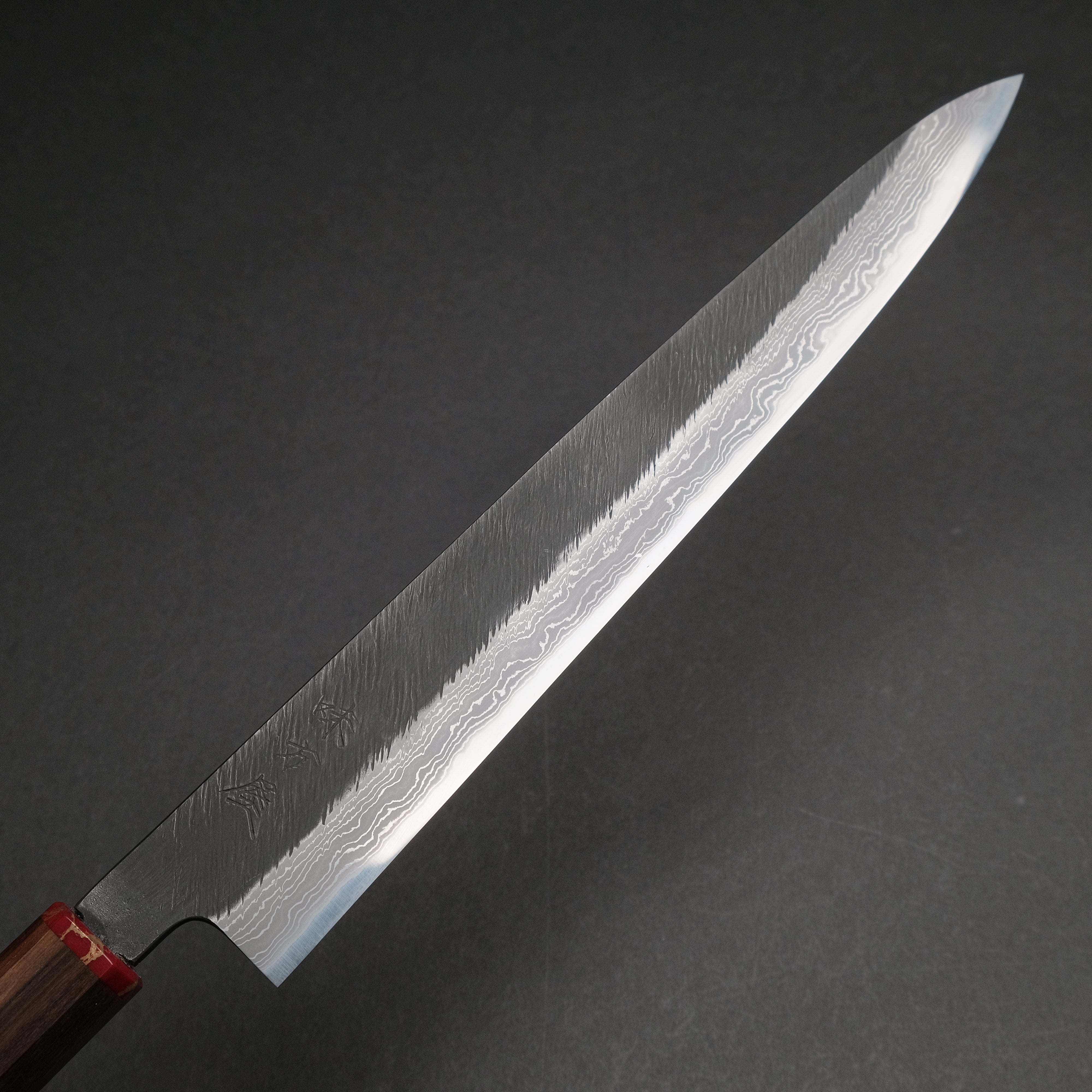 Premium Ajikataya White #2 Matsuba Damascus Sujihiki 270mm Japanese Chef Knife with Ebony & TQP Handle - Perfect for Slicing Sashimi, Meat, and Precision Cutting in Professional Kitchens
