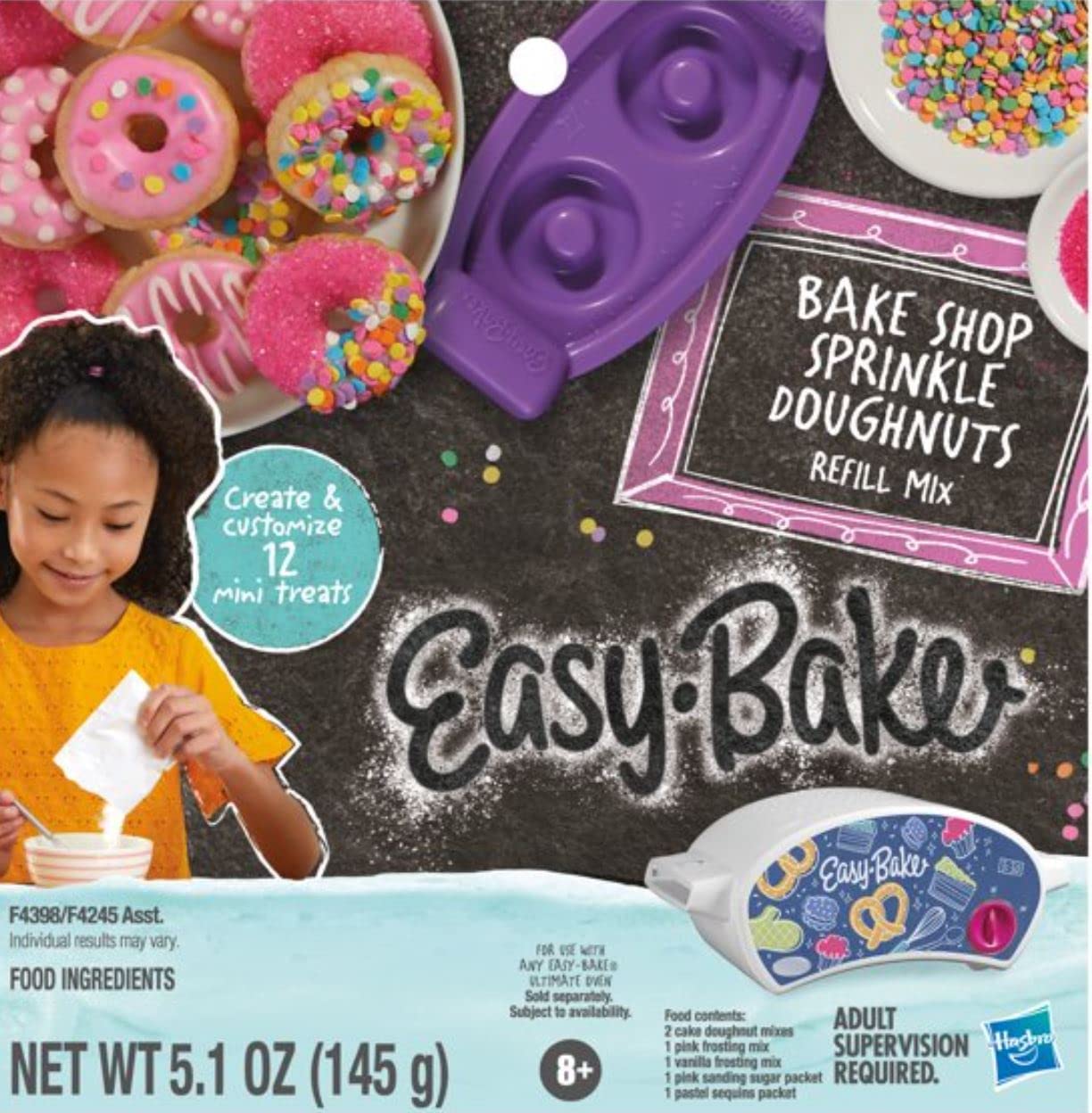 Easy Bake Oven Gift Set with 4 Baking Mixes & Accessories - Red Velvet Cupcakes, Donut, Pizza, Whoopie Pies - Includes Unicorn Sprinkles & Designer Kit - Perfect for Kids Baking, Birthday Gifts & Pretend Play