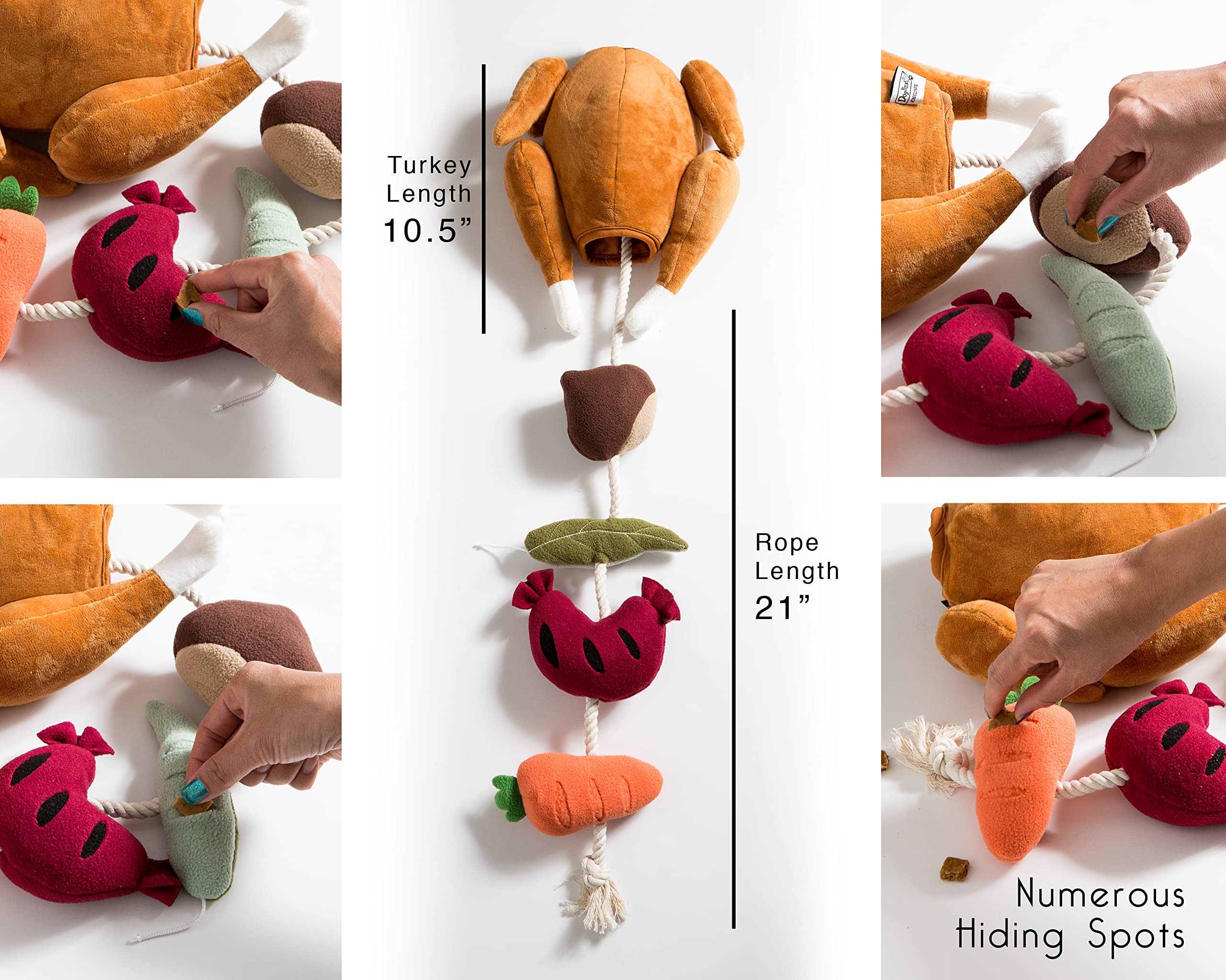 Interactive Stuffed Turkey Snuffle Dog Toy - 3-in-1 Hide & Seek, Snuffle & Rope Chew Toy for Mental Stimulation | Perfect for Thanksgiving, Indoor Play & Training Enrichment