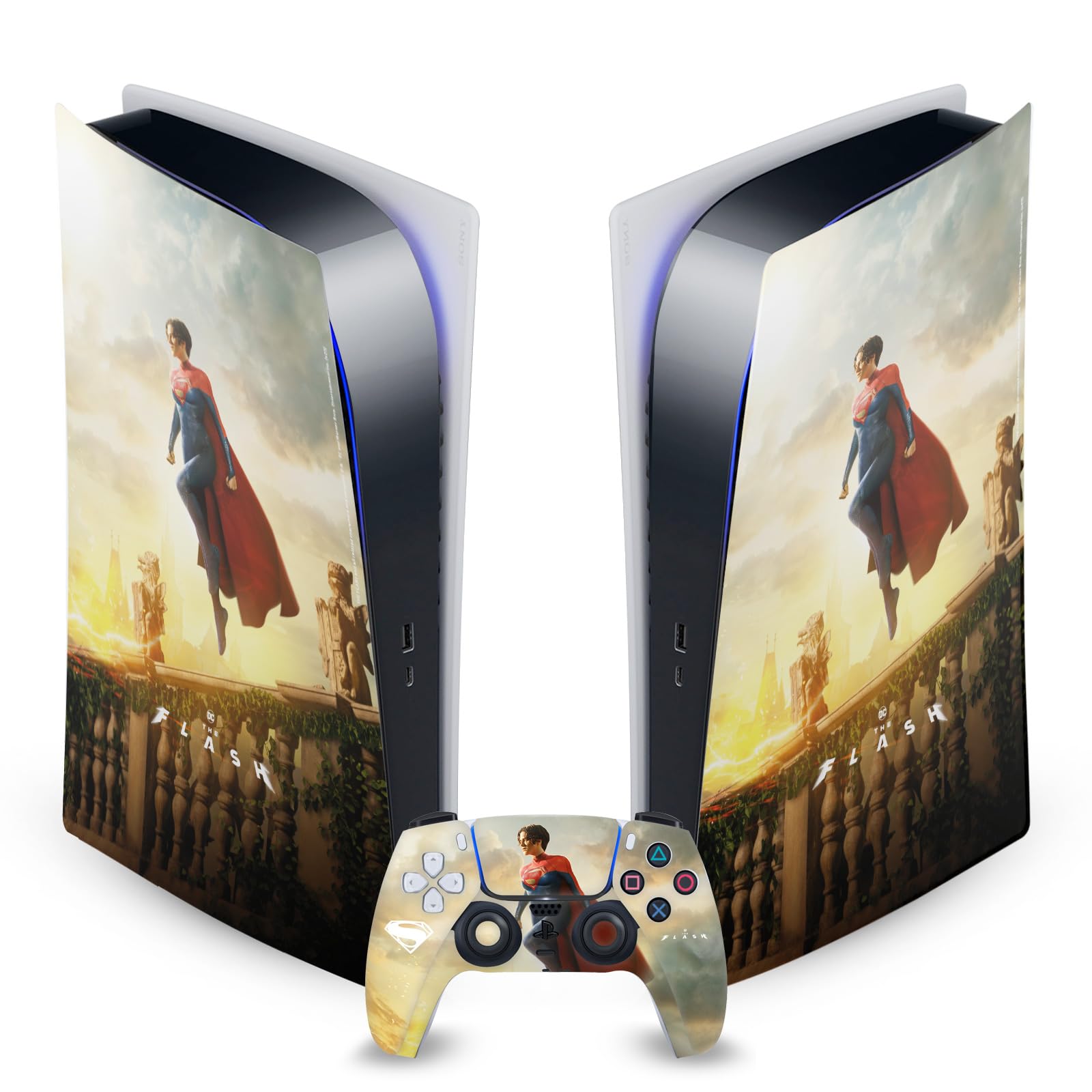 The Flash PS5 Skin - Supergirl Graphic Vinyl Decal for PS5 & Controller - Gaming & Collectibles