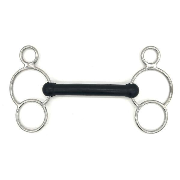 Jake Adams Soft Flexi Mouth 2 Ring Bit for Horses - Gentle Training Bit for Dressage, Jumping & Trail Riding - Comfortable Flexible Horse Bit for Sensitive Mouths