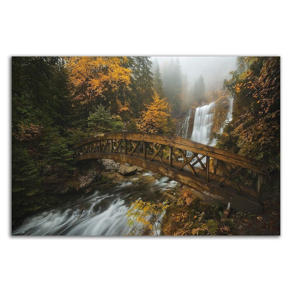 Enrico Fossati Forest Bridge Canvas Print - Ready to Hang Wall Art for Living Room, Bedroom & Office Decor