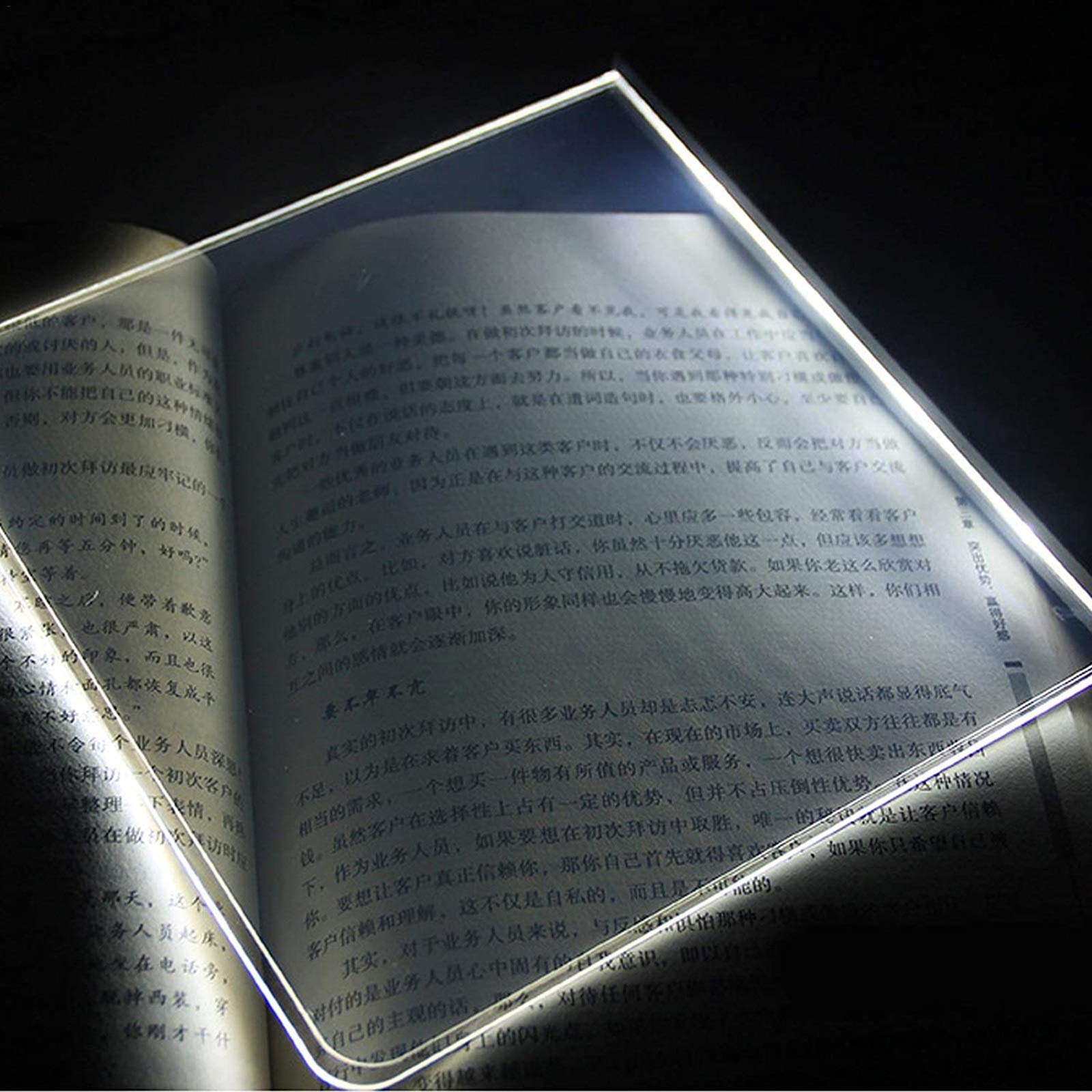Adjustable Brightness Flat Plate LED Book Light - Portable Reading Night Light for Home, Bedroom & Dormitory - Perfect for Night Reading, Studying & Travel