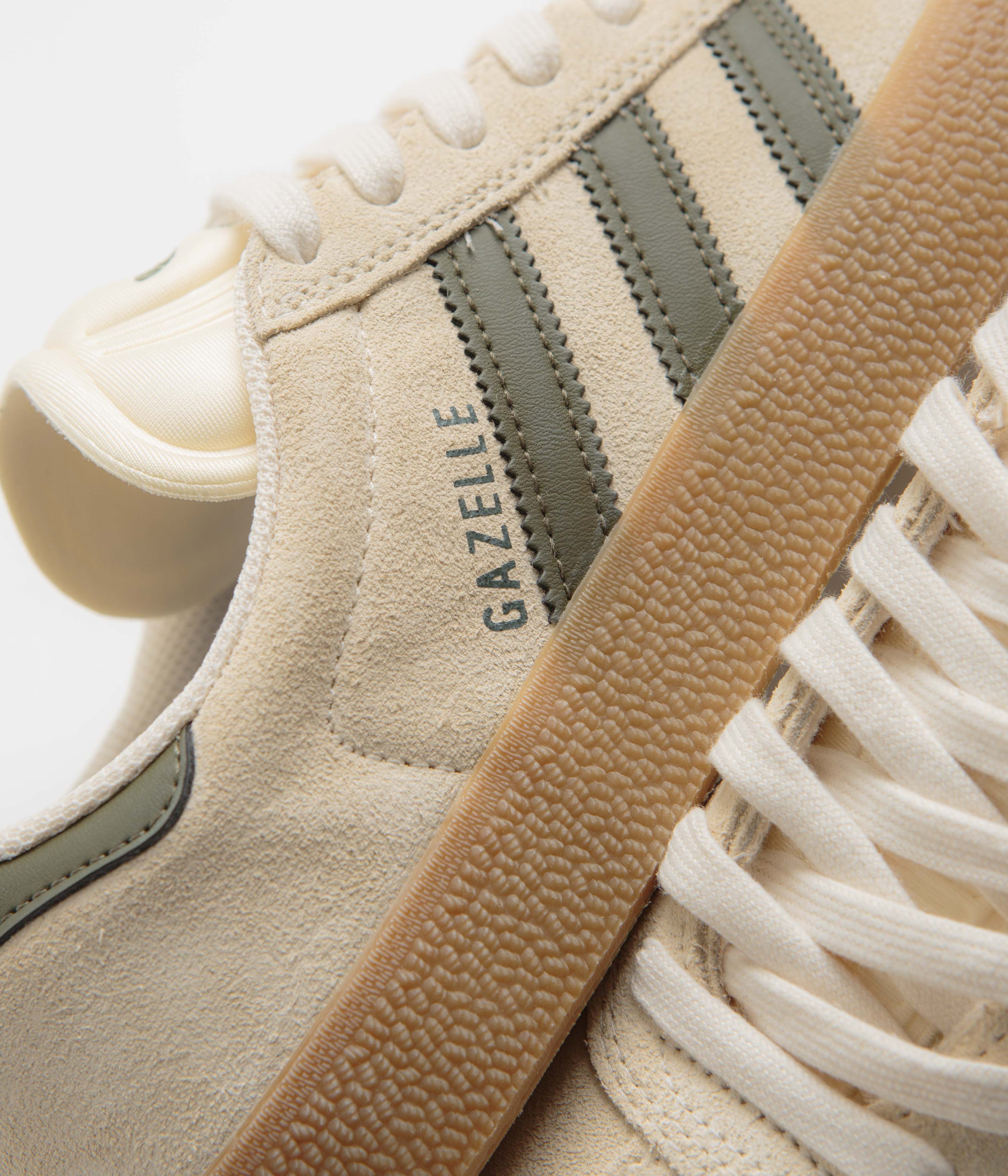 Adidas Gazelle ADV Sneakers - Ecru Tint/Focus Olive/Gum - Classic Comfortable Running & Casual Shoes for Men & Women | Perfect for Gym, Workout, Streetwear Fashion