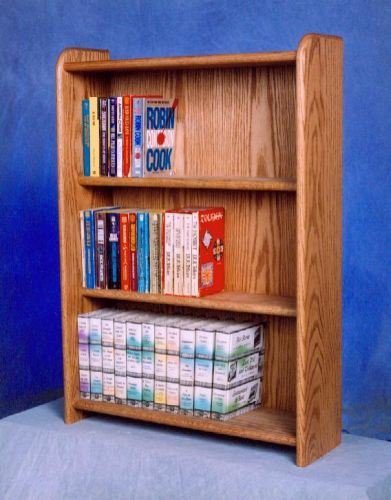 Solid Oak CD Rack Cabinet - Organize DVDs, VHS Tapes, Books & More (Model 307) - Perfect for Living Room, Office & Media Storage