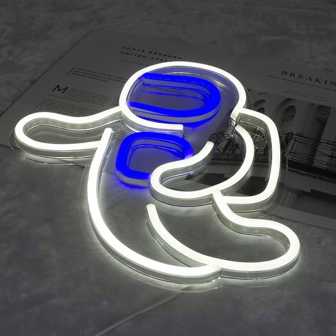 SYLHOME LED Neon Light Sign - 5V USB Powered Astronaut Wall Decor (12.6