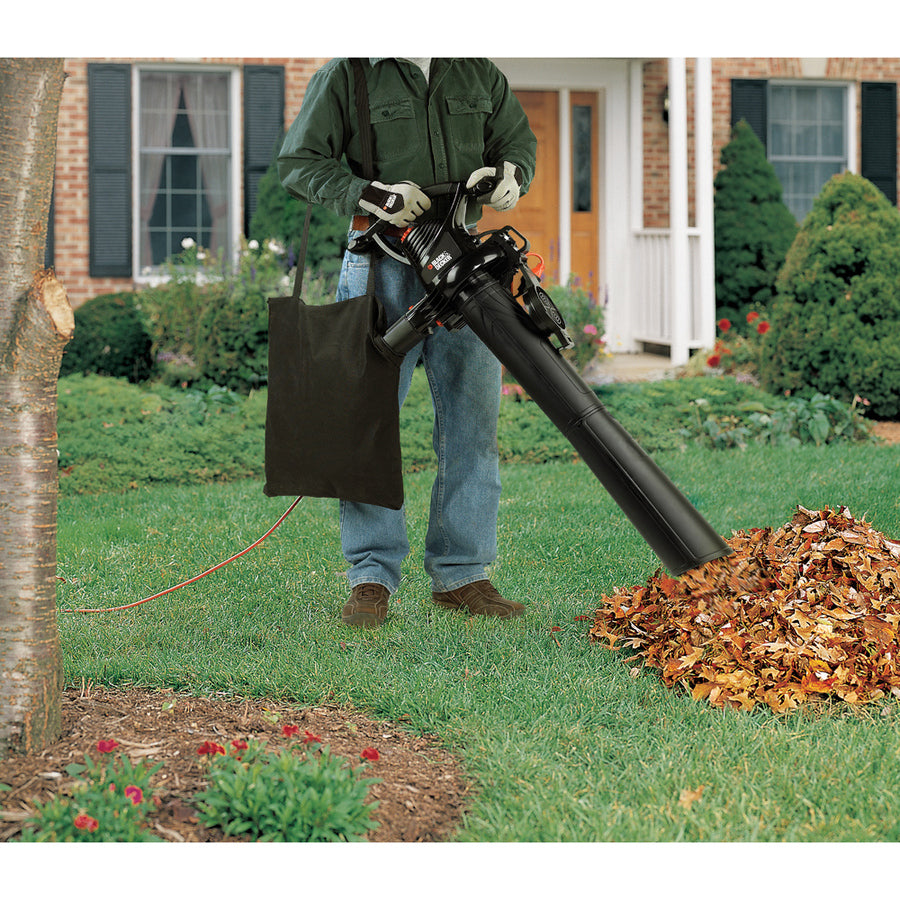 BLACK + DECKER BV3100 12 Amp 3-in-1 Electric Leaf Blower, Vacuum & Mulcher - Powerful Yard Cleanup for Leaves, Grass Clippings & Debris | Ideal for Driveways, Patios & Lawn Maintenance