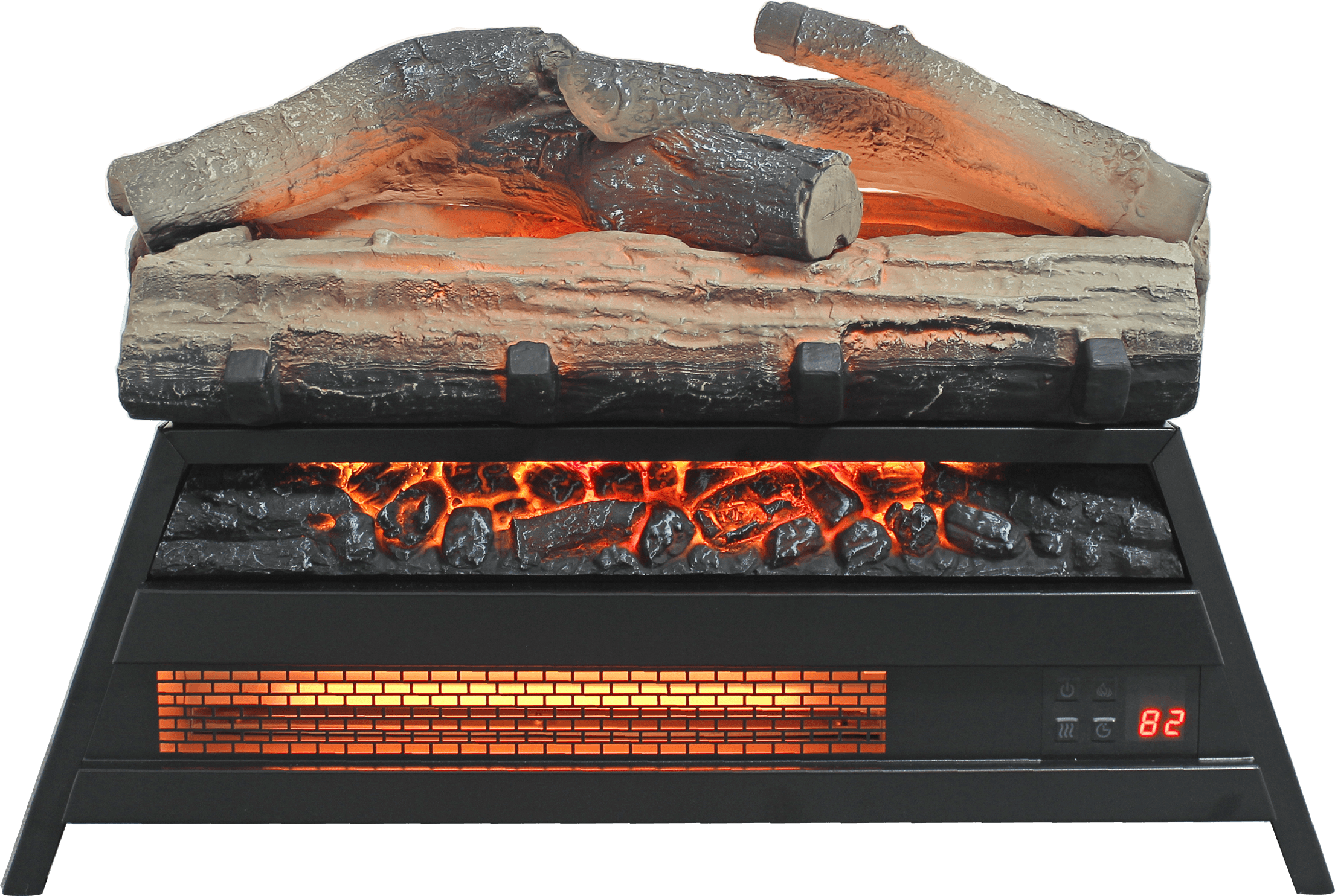 23 Inch Electric Fireplace with 3D Log Set - Infrared Fireplace Heater for Indoor Use - Perfect for Living Rooms, Bedrooms & Offices