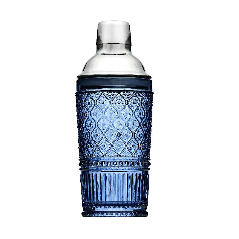 Premium Blue Glass Cocktail Shaker Set - 24oz Bartender Mixing Tool for Margaritas, Martinis & Mojitos - Perfect for Home Bars, Parties & Professional Use