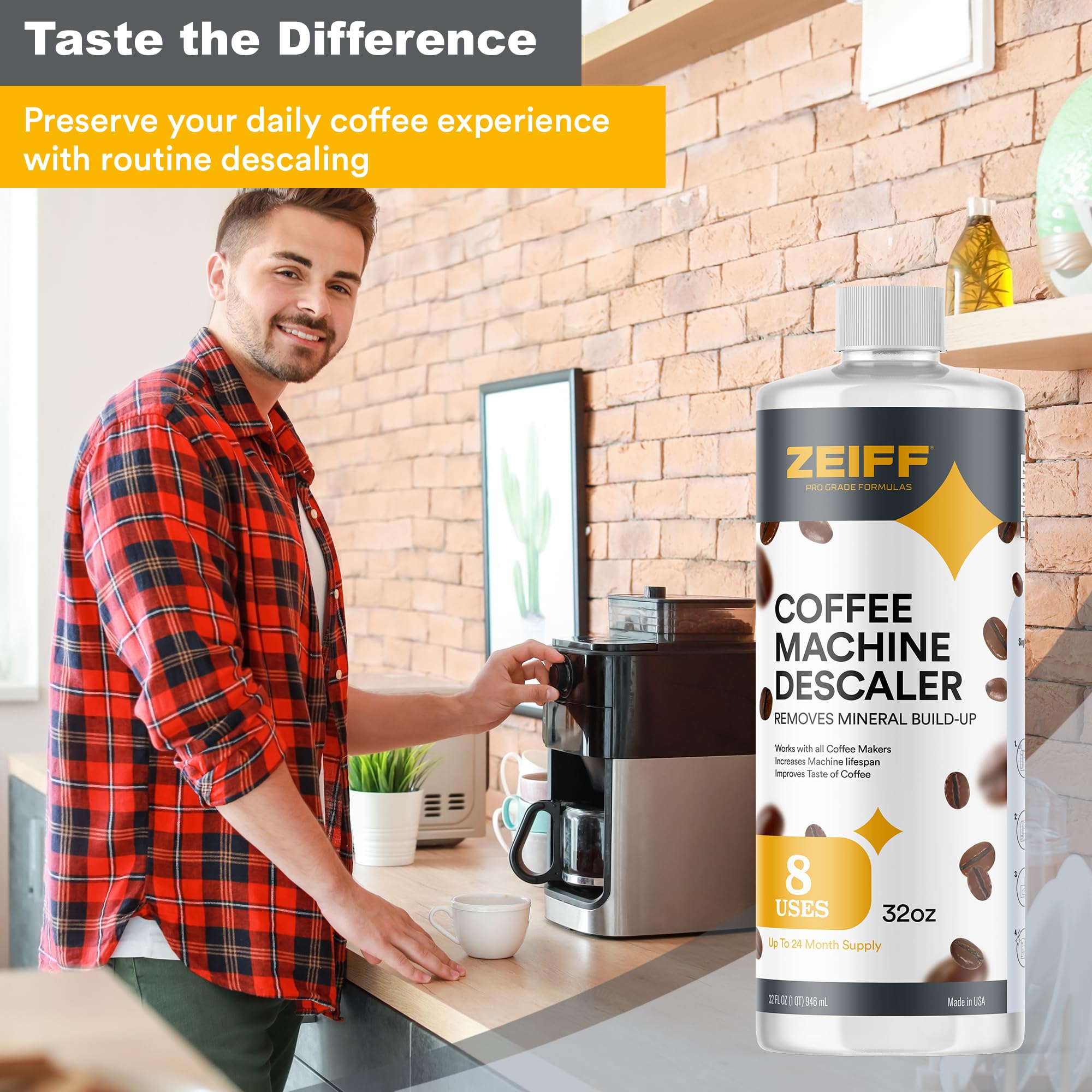 Nespresso Coffee Machine Descaler 32oz - Compatible with Breville, Keurig - for Coffee & Espresso Makers - Home & Office Use