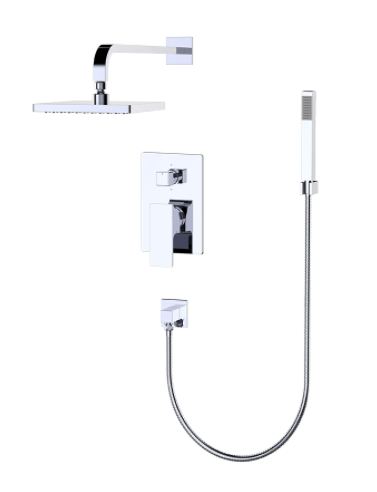 FLUID QUAD Chrome Shower Set with Handheld & 8