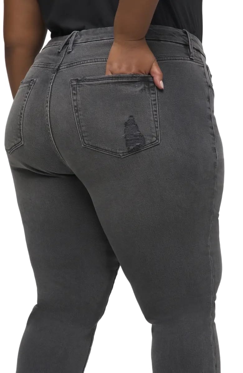 Good American Good Boy Black Jeans for Men - Slim Fit Stretch Denim Pants for Casual Wear & Everyday Style