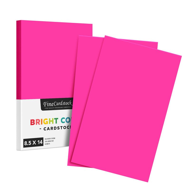 Premium Fuchsia Card Stock Paper - 65lb Thick, Acid & Lignin Free | 50 Sheets per Pack (8.5