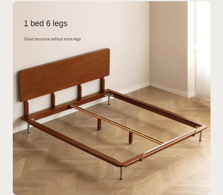 Medieval Style Solid Poplar Wood Bed Frame - Handcrafted Rustic Bed for Bedroom, Guest Room & Castle Themed Decor