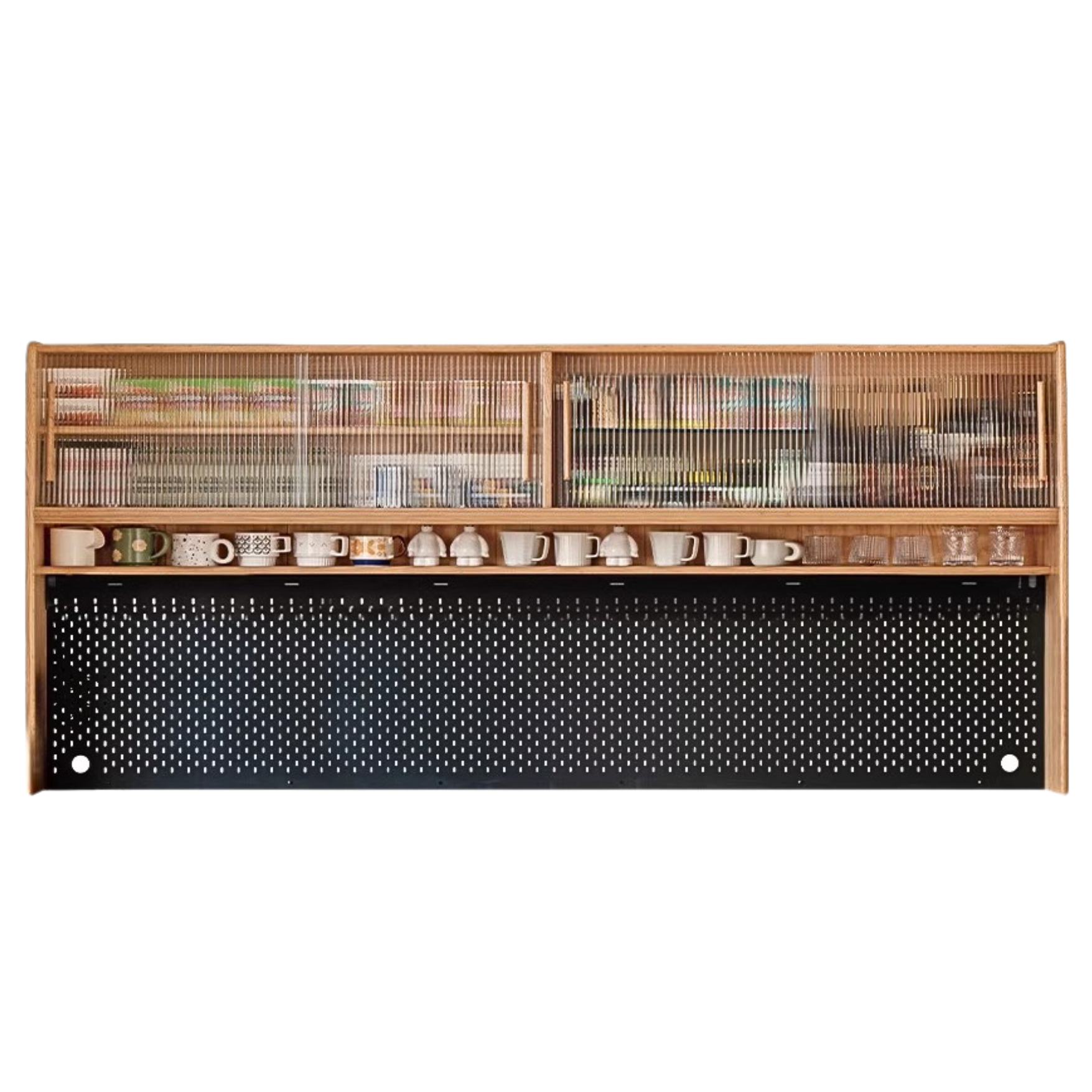 82.3x11x43.3 inch / 209x28x110сm/ Natural wood color/ sideboard upper shelf Ultimate Edition
