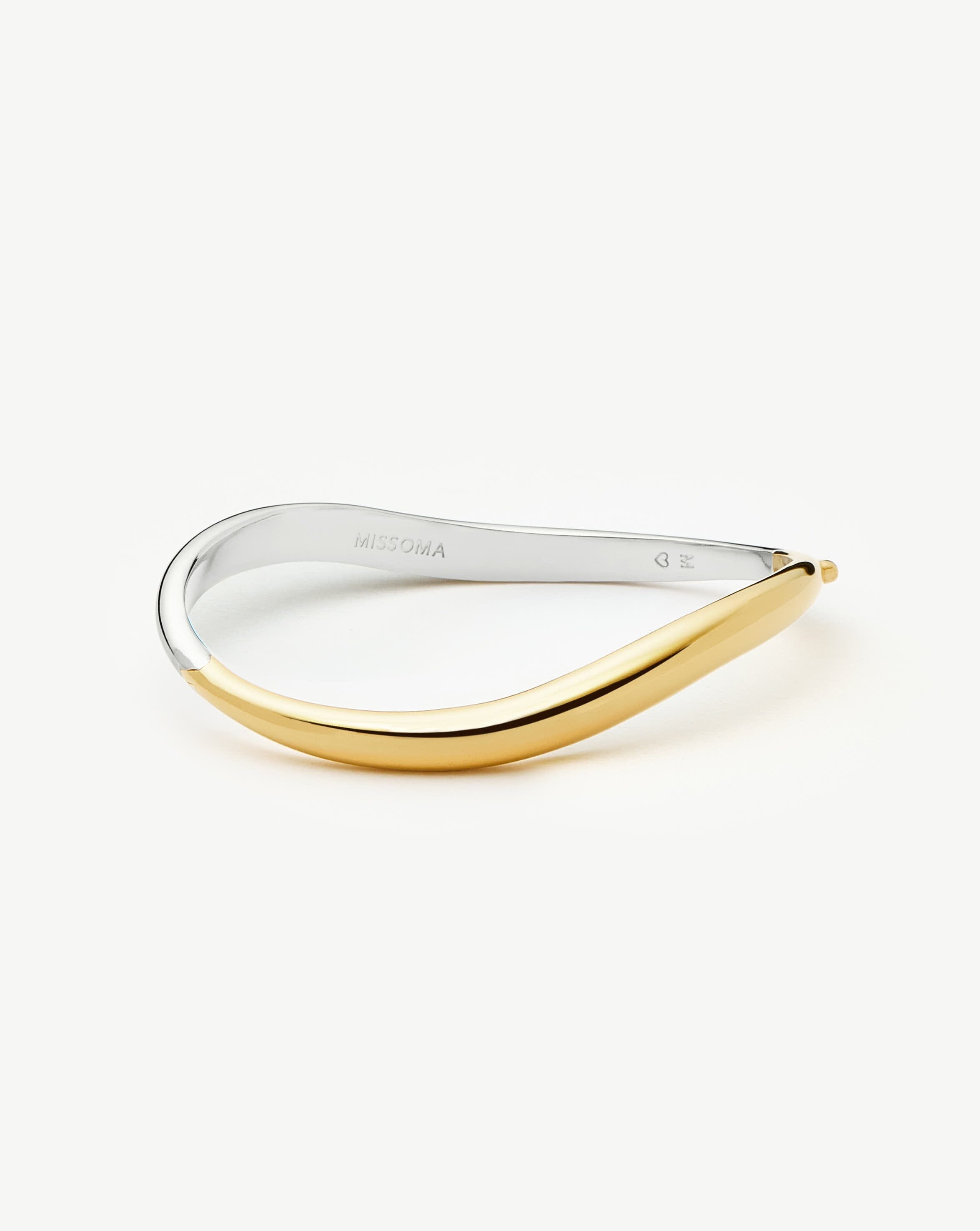 Savi Signature Hinged Bangle Bracelet - Mix Metal Jewelry for Women | Elegant Stackable Bangle for Everyday Wear & Special Occasions