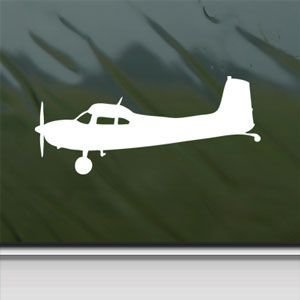 Cessna 180 Skywagon Side Silhouette White Vinyl Sticker Decal - Waterproof Car Window, Wall, Macbook, Laptop Decal - Perfect for Aviation Enthusiasts & DIY Decor