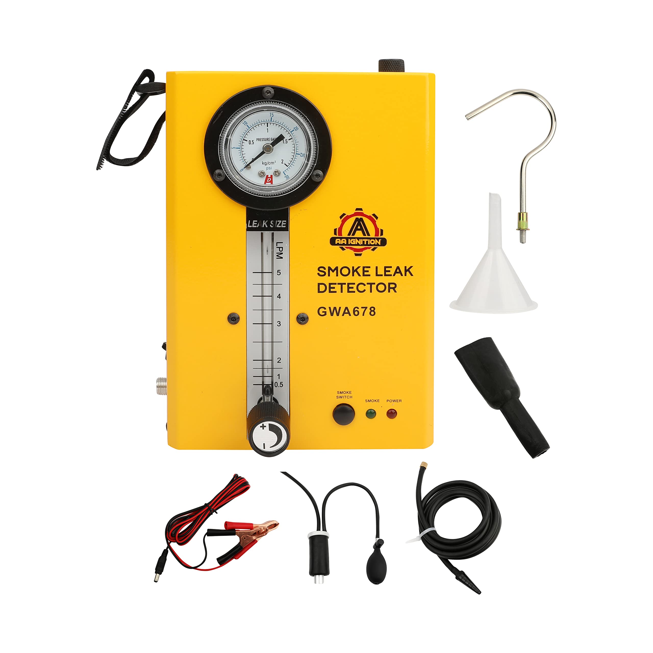 12V Automotive Smoke Machine Leak Detector - Evap Vacuum Tester for Fuel & Exhaust System Diagnostics | Portable Pipe Leakage Tester for Cars, Trucks & Motorcycles | Ideal for Mechanics & DIY Auto Repair