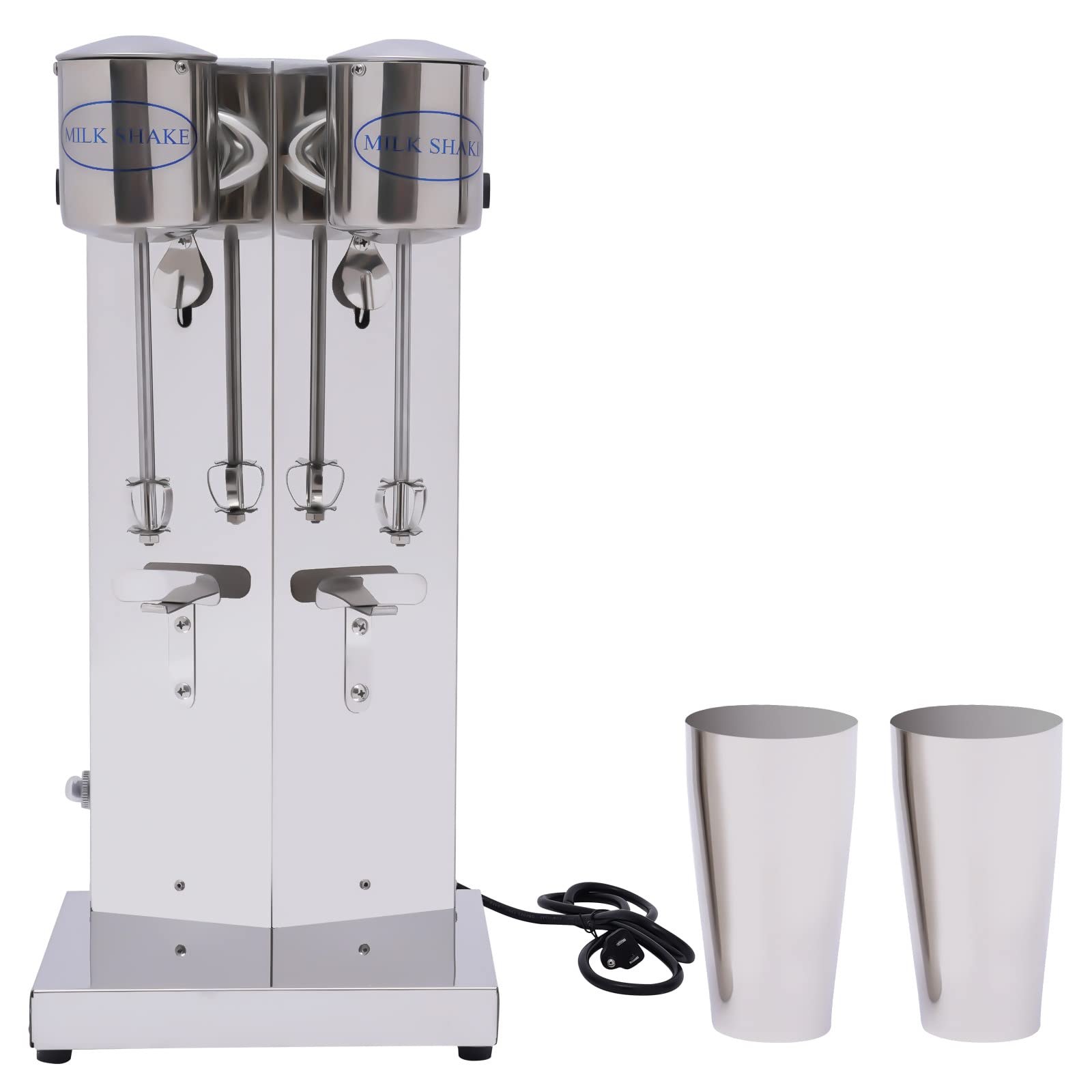 Retro Electric Milk Shaker - 110V Commercial Grade Double Head Milkshake Maker with 2 Speed Settings - Perfect for Restaurants, Diners & Home Bars - Make Thick Milkshakes, Smoothies & Protein Drinks