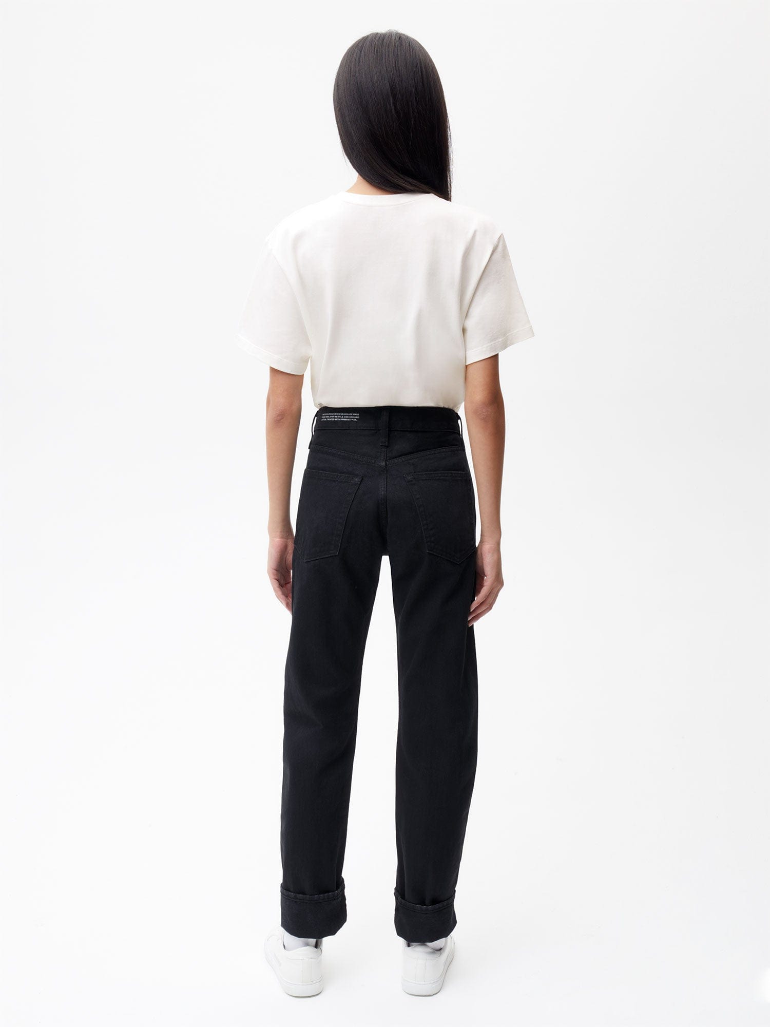 Women's High Waisted Nettle Denim Straight Leg Jeans - Black | Comfortable Stretch Jeans for Casual Wear, Work & Everyday Outfits
