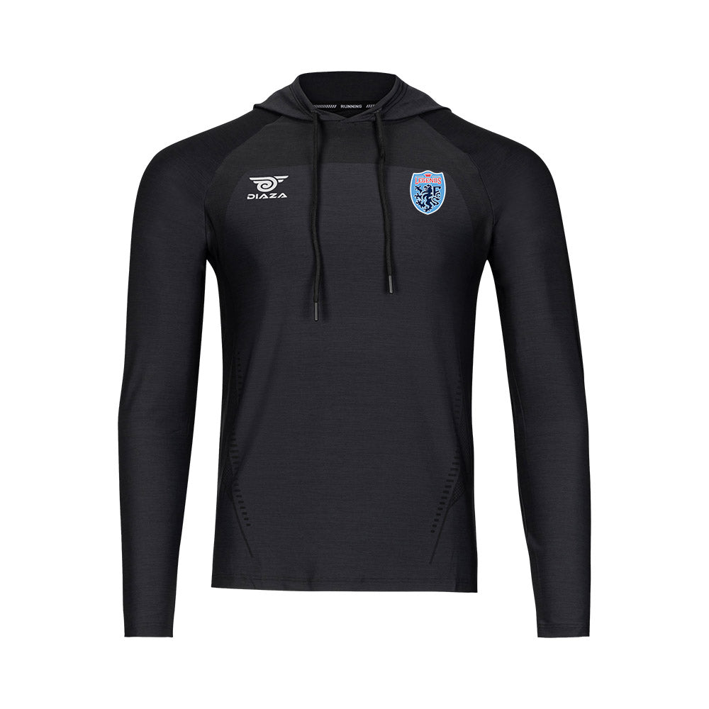 Legends FC Suba Hooded Long Sleeve Black - Men's Athletic Pullover for Soccer Training & Outdoor Activities
