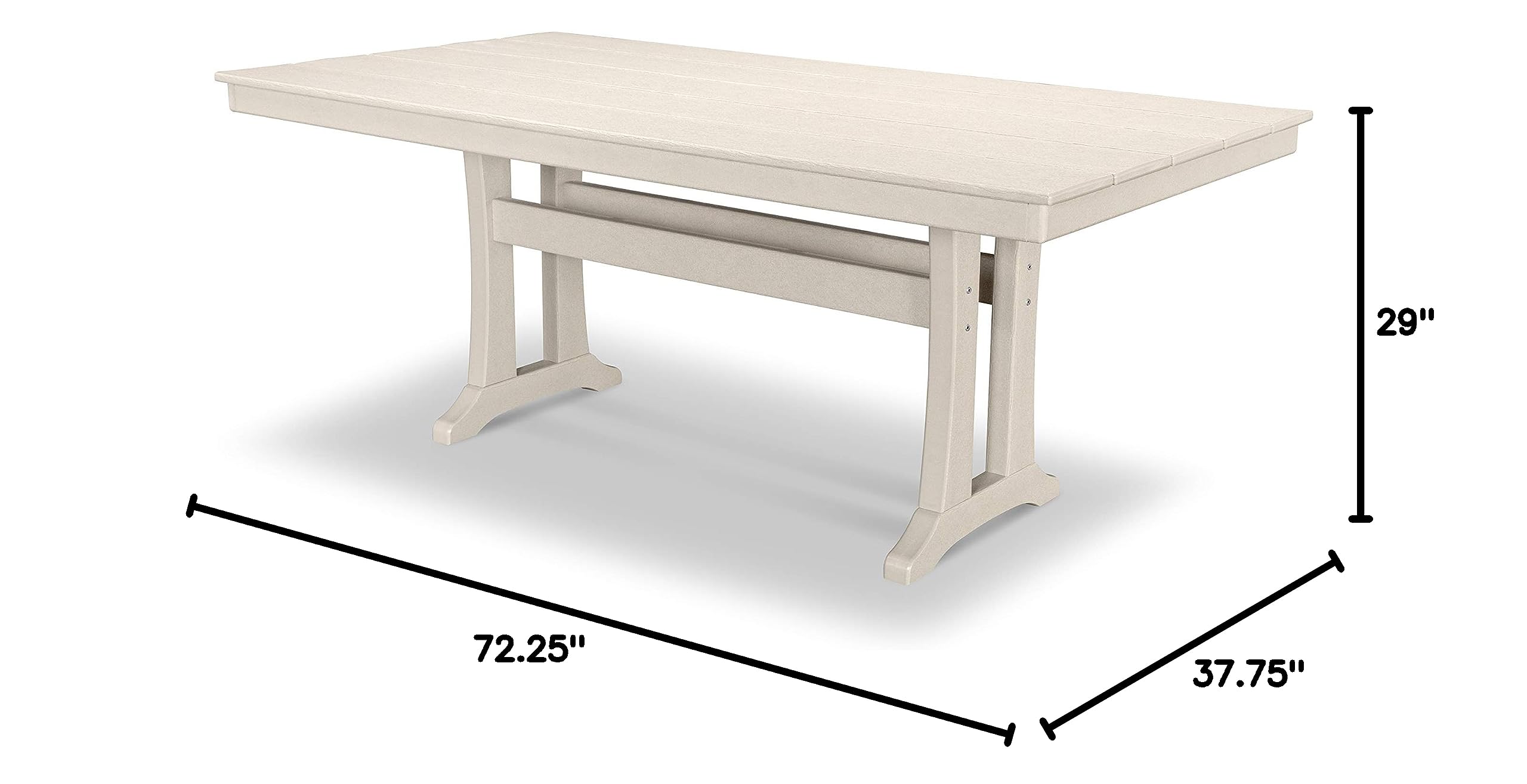 POLYWOOD® Outdoor Dining Table in Sand Color - Weather-Resistant, Durable & Low Maintenance - Perfect for Patio, Garden, and Poolside Entertaining