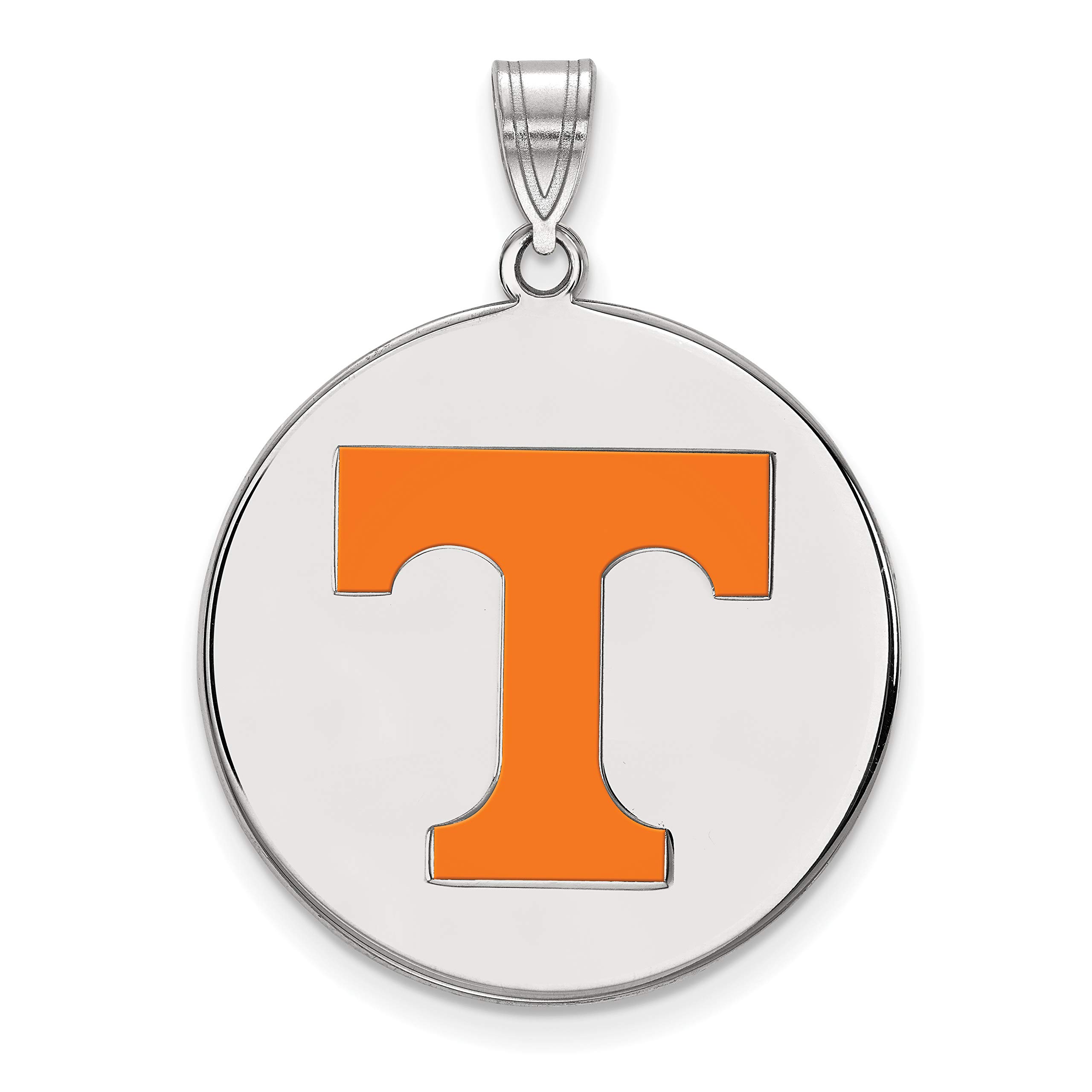 Tennessee Volunteers Orange School Letter Logo Sterling Silver Disc Pendant - Perfect for Game Day, Graduation Gifts & College Fan Jewelry