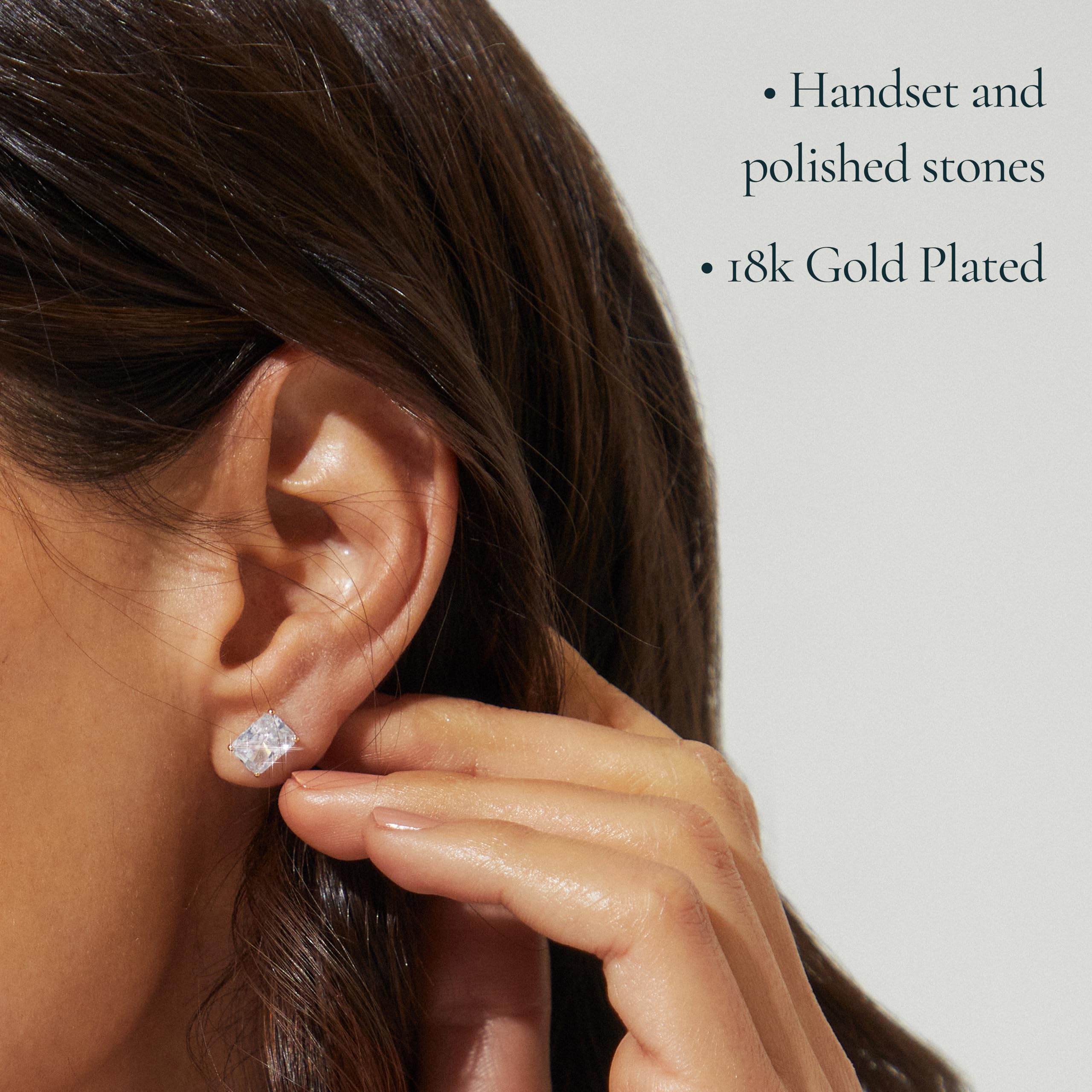 Nadri Stud Earrings for Women - Elegant Emerald Cubic Zirconia Earrings, Dazzling Bridal Jewelry Set for Wedding, Proposal & Special Occasions